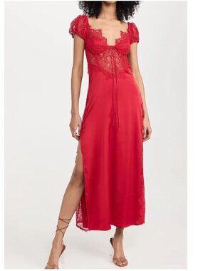 NEW $279 FOR LOVE AND LEMONS CASEY RED MAXI DRESS SIZE L